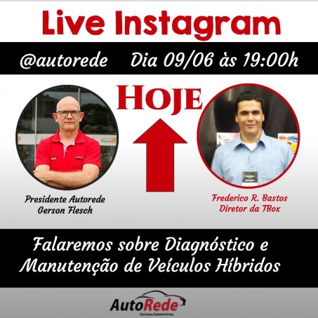 Live online pelo instagram @autorede: Sobre Carros Híbridos