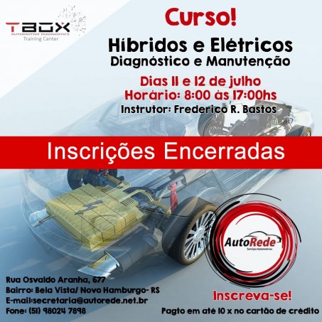 Inscrição encerrada - Curso de Híbridos e Elétricos Diagnostico e Manutenção