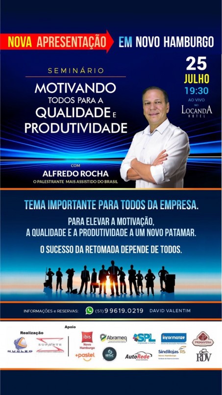 Palestra motivando todos para Qualidade e Produtividade